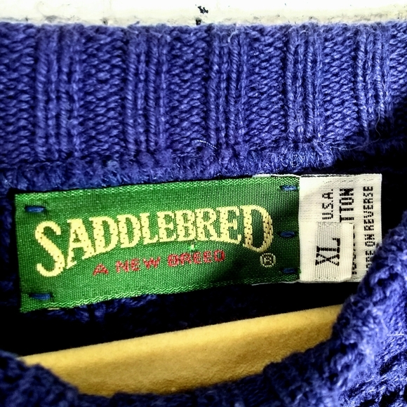 Vintage Saddlebred XL Purple Baggy Boho Dad Sweater 80s 90s Y2K - Picture 7 of 8
